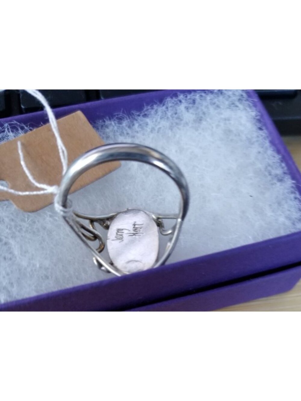 Ring Dinosauer Bone  Open Band  24 ct  4.8 Gr Size 8   15 mm x 10 mm  Harr  925 - Picture 6 of 12